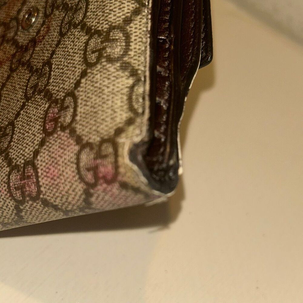 Gucci GG Monogram Coated Canvas Folding Wallet Brown PROJECT DIY UPCYCLE READ - Picture 8 of 13
